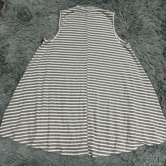 Acemi Striped Mock Neck Sleeveless Shift Mini Dress Size Medium - Picture 5 of 7